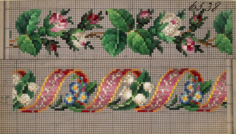 无人,横图,竖图,特写,玫瑰,勿忘我,叶子,刺绣,花纹,花蕾,历史,花,两个,工艺品,摄影,缝纫,边,铃兰,拼接,针织品,式样,美术工艺,彩图,影棚拍摄