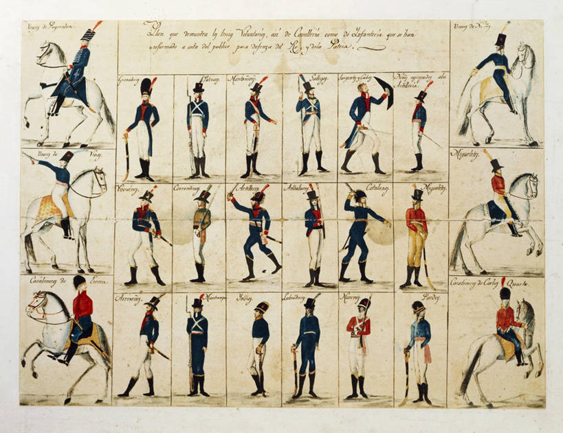 成年人,横图,插画,绘画,数码,科技,马,士兵,骑马,阴影,艺术,军事,网络,许多人,高光,几何,计算机图形,合成,图画,历史,画,一群人,武器,摄影,多样,颜料,手写,美术,电脑合成图,数码合成图,合成图,军服,漫画,英国文化,18世纪,写实,具体,具象,彩图,步兵