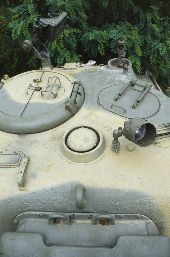 无人,竖图,室外,特写,白天,植物,军事,盖子,运输,摄影,第二次世界大战,汽车部件,坦克,军用车,彩图