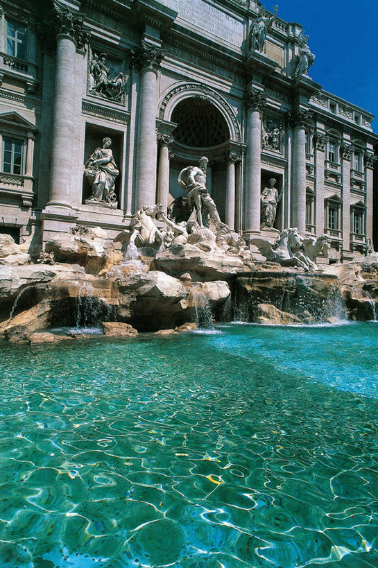 无人,竖图,室外,白天,喷泉,意大利,罗马,首都,图像,摄影,风格,南欧,主题,拉奇奥,18世纪,特莱维喷泉,构图,罗马省,自然地理,彩图,时空