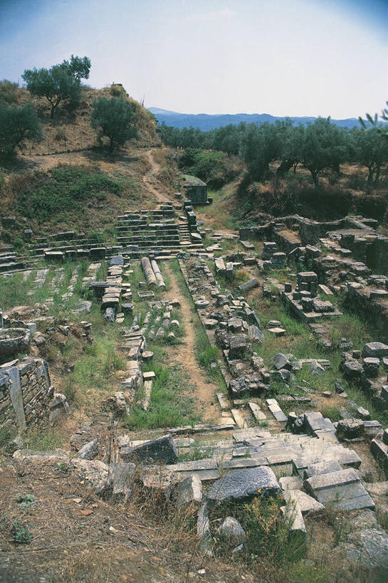 无人,竖图,俯视,室外,白天,植物,建筑,希腊,欧洲,图像,历史,废墟,草,树,天空,地标建筑,摄影,地中海文化,南欧,希腊文化,主题,自然现象,视角,肯塔基州,构图,古代文明,古代史,斯巴达,彩图,高角度拍摄,旅行,时空,传统文化,状态