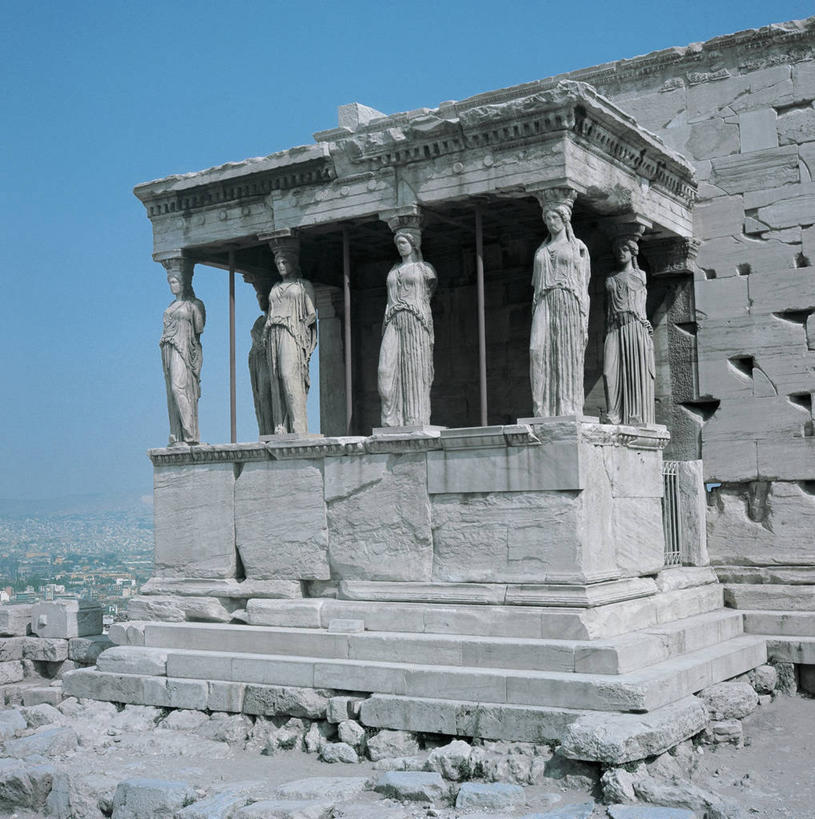 无人,寺庙,方图,室外,白天,城市,建筑,雕塑,希腊,欧洲,雕像,柱子,围墙,首都,图像,历史,石墙,废墟,蓝色,天空,地标建筑,摄影,考古学,宗教建筑,地中海文化,南欧,希腊文化,主题,古典风格,雅典卫城,万里无云,构图,古希腊,古代文明,阿提卡,中部希腊大区,彩图,旅行,门廊,时空,依瑞克提翁神殿,传统文化,状态