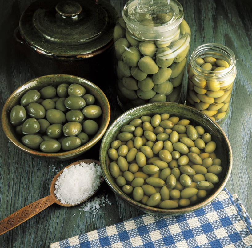 无人,横图,俯视,室内,重复,水,静物,丰富,透明,反射,饮食,汤匙,碗,摄影,多样,绿橄榄,选择,广口瓶,健康食物,彩图,高角度拍摄