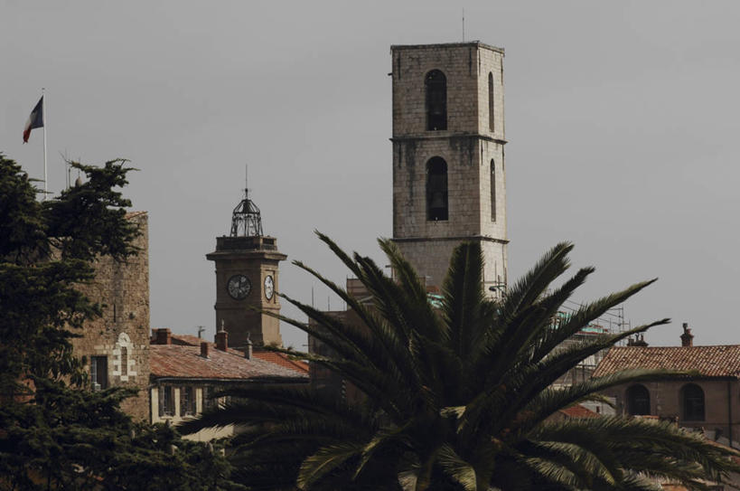 无人,横图,室外,建筑,棕榈树,旗帜,法国,欧洲,钟楼,尖顶,树,摄影,宗教,基督教,普罗旺斯,地中海文化,滨海阿尔卑斯,灵性,格拉斯,彩图,大教堂,勒皮主教座堂