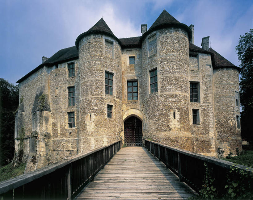 无人,栏杆,横图,室外,白天,建筑,法国,欧洲,城堡,大门,云,拱门,历史,废墟,天空,摄影,人行桥,地中海文化,诺曼底,上诺曼底,彩图,过去