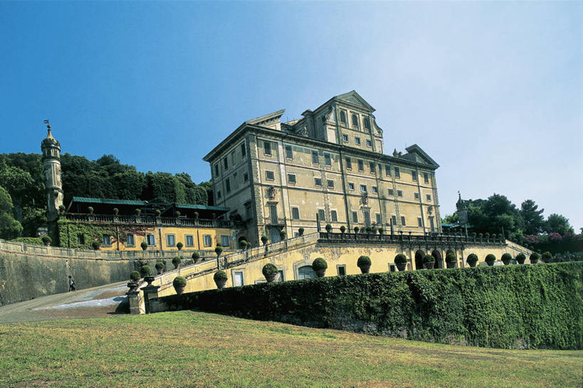 无人,横图,室外,白天,别墅,建筑,意大利,欧洲,草,树,绿色,天空,摄影,地中海文化,意大利文化,彩图