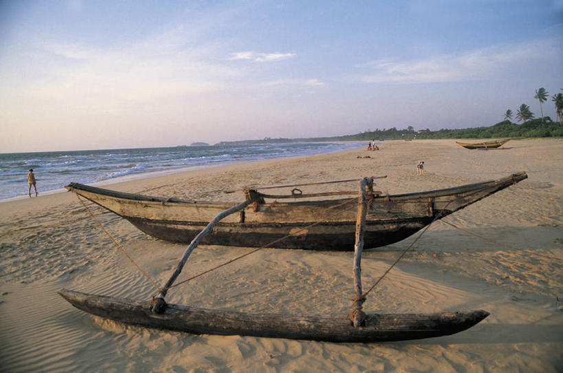 无人,斯里兰卡,亚洲,渔船,印度次大陆,自然地理,海滩,彩图