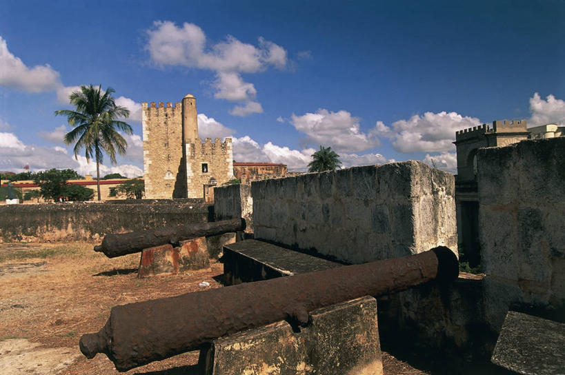 无人,横图,室外,白天,建筑,棕榈树,古巴,加勒比海,多米尼加,枪支,云,联合国,首都,历史,树,天空,地标建筑,炮,武器,大西洋,摄影,北美,北美洲,西印度群岛,拉丁美洲,美洲,圣多明戈,圣多明各,北亚美利加洲,亚美利加洲,多米尼加共和国,圣多明哥,安的列斯群岛,伊斯帕尼奥拉岛,彩图,旅行,联合国教科文组织,国家特区,多京,过去