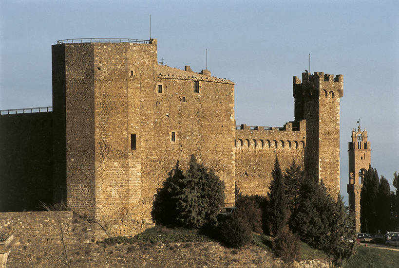 无人,横图,室外,白天,建筑,城堡,围墙,塔,历史,城墙,地标建筑,摄影,要塞,意大利文化,托斯卡纳区,维得斯卡,彩图,旅行,联合国教科文组织,时代,蒙塔西诺