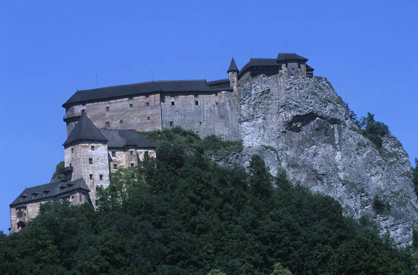 无人,横图,室外,白天,安全,城市,建筑,斯洛伐克,城堡,悬崖,纪念碑,围墙,历史,废墟,树,摄影,都市风光,古代文明,彩图