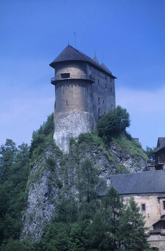 无人,竖图,室外,白天,安全,城市,建筑,斯洛伐克,城堡,悬崖,纪念碑,围墙,塔,历史,废墟,树,摄影,都市风光,古代文明,彩图