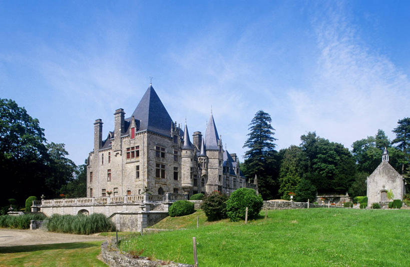 无人,横图,室外,白天,建筑,法国,欧洲,城堡,历史,草,摄影,布列塔尼,西欧,法兰西,哥特式风格,中欧,法兰西共和国,法兰西第五共和国,布列塔尼半岛,布列塔尼地区,伊勒.维莱讷省,彩图,旅行