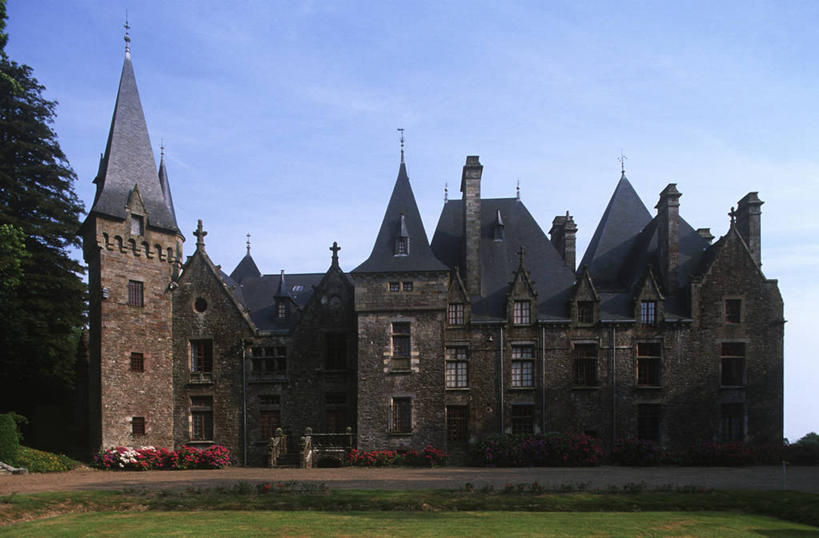 无人,横图,室外,白天,正面,建筑,法国,欧洲,城堡,历史,摄影,布列塔尼,西欧,法兰西,哥特式风格,中欧,法兰西共和国,法兰西第五共和国,布列塔尼半岛,布列塔尼地区,伊勒.维莱讷省,彩图,旅行