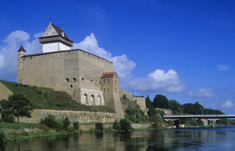 无人,横图,室外,白天,河流,建筑,爱沙尼亚,城堡,流水,城镇,历史,摄影,彩图,旅行,波罗的海三国