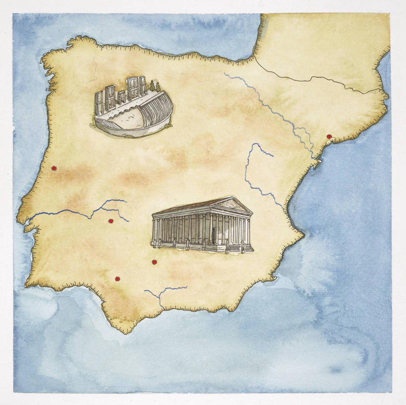 无人,方图,插画,室外,数码,科技,海洋,建筑,地图,西班牙,阴影,网络,高光,几何,计算机图形,合成,图画,历史,古罗马,画,古董,电脑合成图,数码合成图,合成图,漫画,写实,具体,具象,古代文明,奥古斯都,自然地理,彩图,帝国,路西塔尼亚号,过去