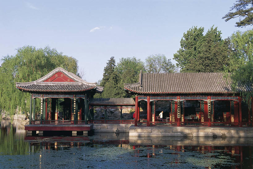 无人,颐和园,横图,水,北京,亚洲,联合国,首都,摄影,灌木,北京市,自然地理,彩图,联合国教科文组织