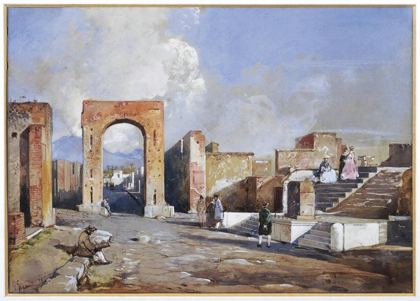 无人,横图,室外,绘画,建筑,相框,意大利,艺术,标志,符号,标识,废墟,摄影,颜料,美术,想象,意大利文化,坎帕尼亚,索伦托,性别符号,庞贝,古代文明,彩图,男性符号