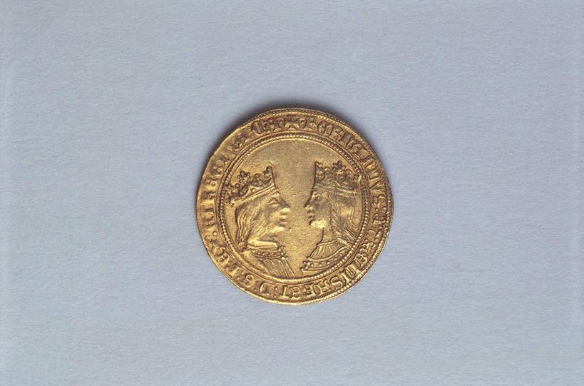 无人,横图,侧面,西班牙,欧洲,历史,格拉纳达,黄金,一个,财富,摄影,单个,硬币,王冠,彩图,影棚拍摄