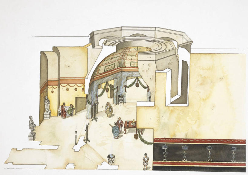 无人,横图,插画,数码,科技,建筑,意大利,阴影,网络,首都,八边形,高光,几何,计算机图形,合成,图画,画,皇帝,电脑合成图,数码合成图,合成图,漫画,拉奇奥,写实,具体,具象,古代文明,彩图