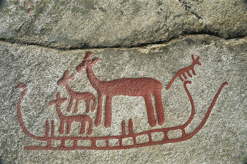 无人,横图,瑞典,历史,红色,动物,地标建筑,摄影,作画,史前时代,彩图