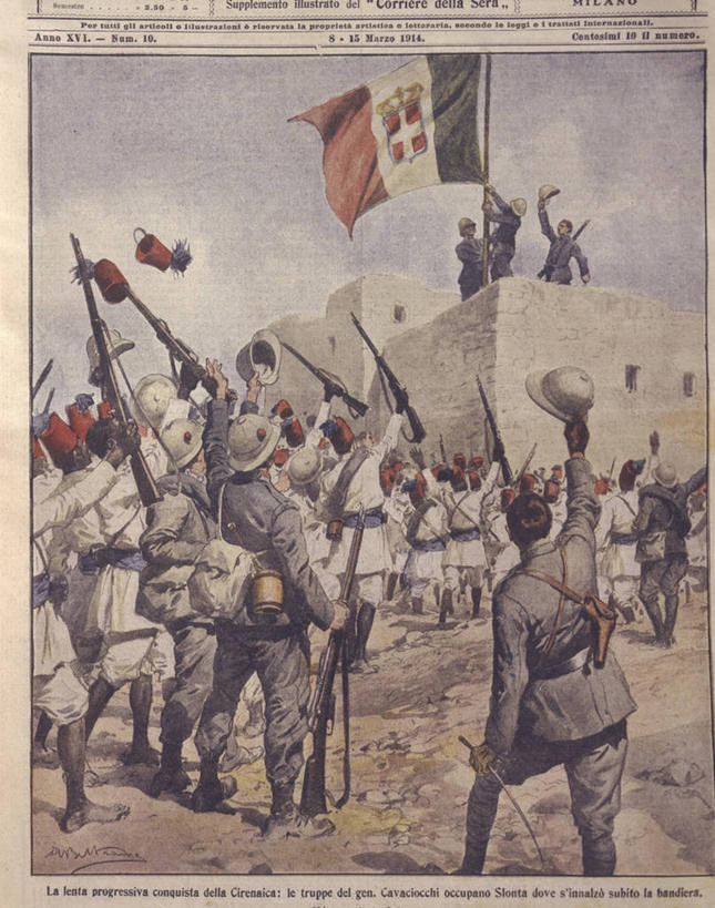 成年人,人群,站,举,竖图,插画,室外,白天,制服,满意,骄傲,成功,数码,科技,报纸,杂志,旗帜,意大利,利比亚,士兵,阴影,庆祝,网络,符号,枪支,文字,许多人,高光,几何,计算机图形,合成,图画,历史,画,托,一群人,武器,战争,摄影,英文字母,电脑合成图,数码合成图,合成图,成就,南欧,军服,漫画,北非,来福枪,军队,写实,具体,具象,战役,男人,举起,举手,举着,向上举,向上伸,向上托,彩图,法西斯主义