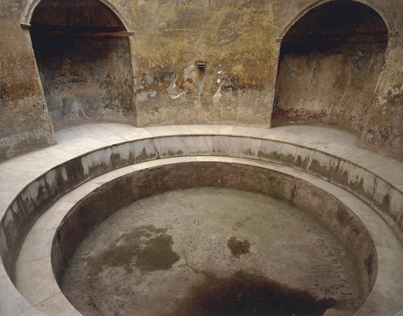 无人,横图,俯视,温泉,建筑,意大利,古罗马,地标建筑,温泉池,摄影,考古学,南欧,古典风格,意大利文化,坎帕尼亚,庞贝,古代文明,彩图,高角度拍摄