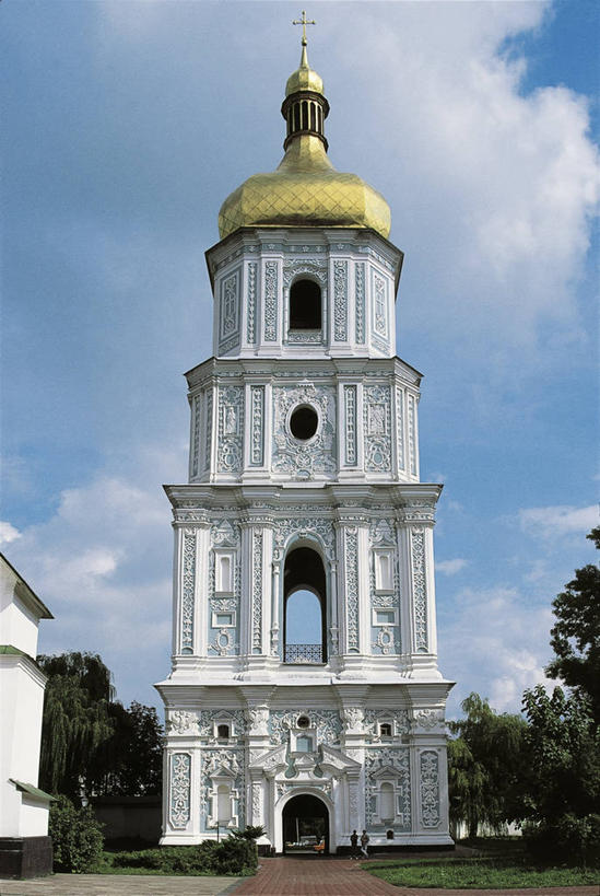 无人,竖图,室外,白天,建筑,欧洲,乌克兰,钟楼,首都,地标建筑,摄影,宗教,基督教,巴洛克风格,基辅,东正教,彩图,旅行