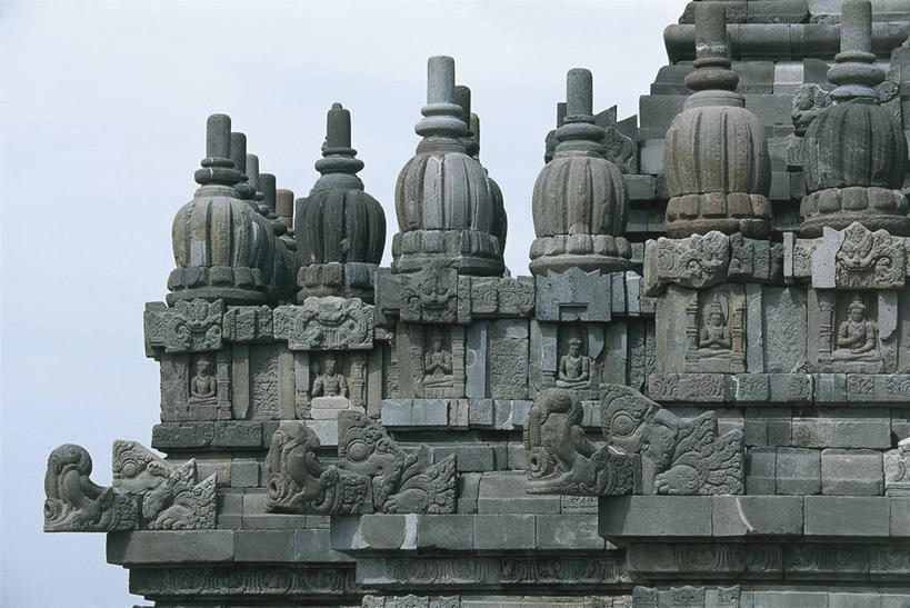 无人,横图,室外,特写,白天,重复,建筑,雕塑,印度尼西亚,印尼,亚洲,装饰,地标建筑,摄影,宗教,东南亚,东亚文化,印度教,印度尼西亚共和国,马来群岛,爪哇,爪哇岛,巴兰班南,拔兰班南寺,普兰巴南寺庙群,日惹,彩图