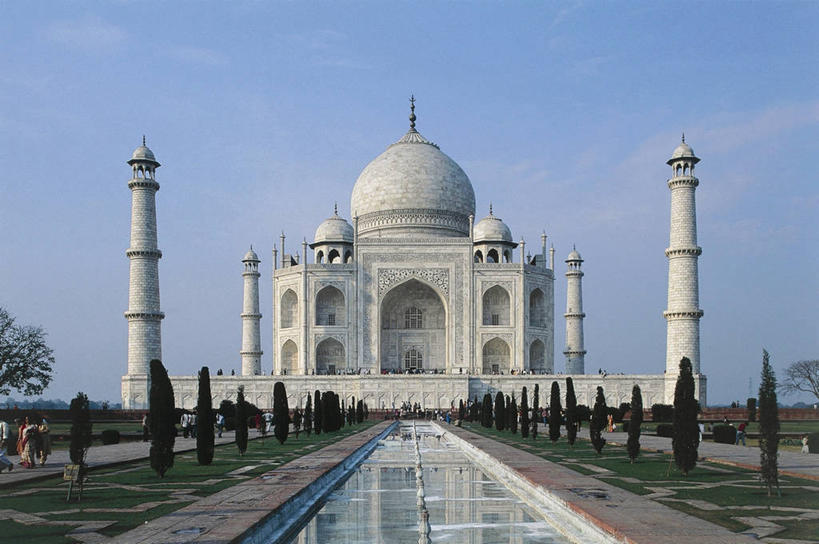 无人,横图,室外,白天,正面,建筑,印度,反射,历史,地标建筑,摄影,尖塔,宗教建筑,清真寺,阿格拉,北方邦,印度次大陆,彩图,旅行