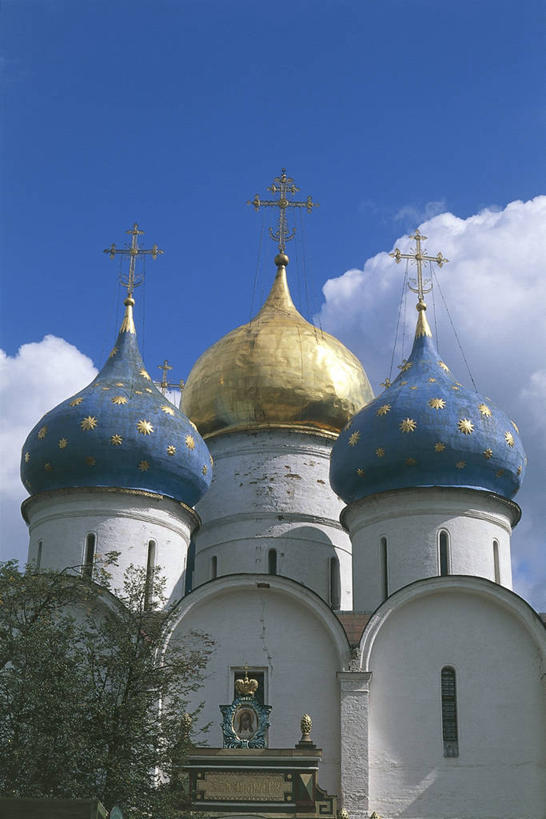 无人,竖图,室外,白天,仰视,建筑,俄罗斯,屋顶,历史,摄影,圆顶建筑,谢尔吉耶夫,彩图,低角度拍摄,大教堂