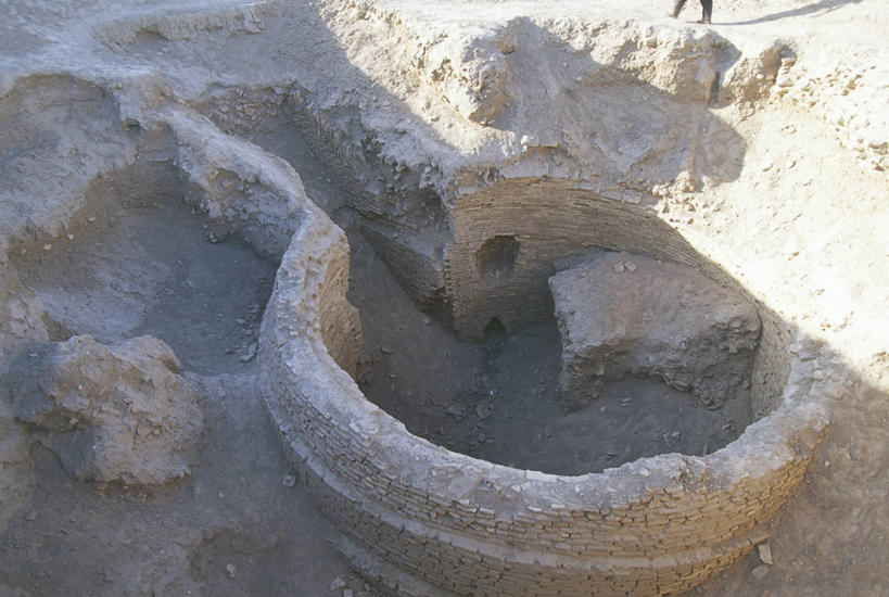 无人,横图,俯视,室外,白天,建筑,土库曼斯坦,历史,废墟,地标建筑,储油罐,摄影,考古学,中亚,古代文明,彩图,高角度拍摄,过去