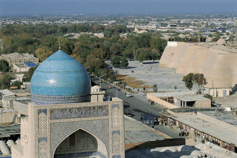 无人,横图,俯视,室外,白天,建筑,乌兹别克斯坦,城镇,历史,摄影,伊斯兰教,中亚,圆顶建筑,宗教建筑,清真寺,布哈拉,彩图,高角度拍摄,旅行