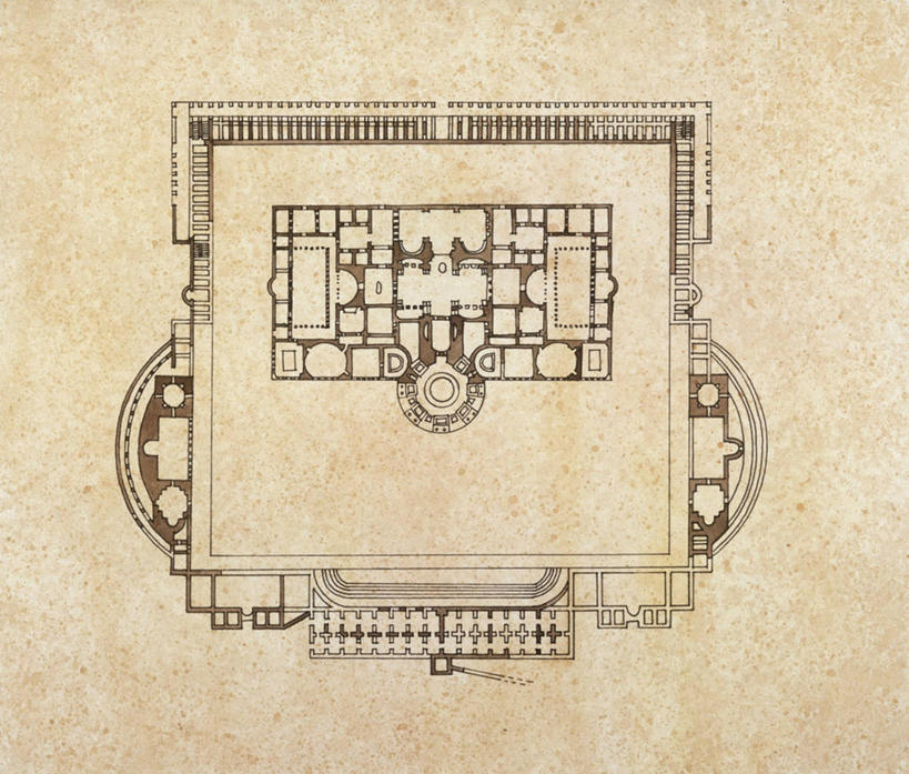 无人,横图,俯视,航拍,插画,数码,科技,建筑,地图,意大利,罗马,阴影,网络,首都,高光,几何,计算机图形,合成,图画,历史,古罗马,画,电脑合成图,数码合成图,合成图,鸟瞰,漫画,计划书,写实,具体,具象,古代文明,罗马浴池,彩图,高角度拍摄,帝国