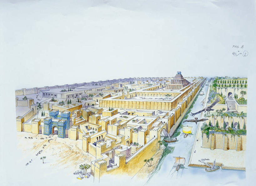 横图,俯视,插画,室外,白天,数码,科技,河流,城市,船,伊拉克,阴影,网络,鸟类,古城,高光,几何,计算机图形,合成,图画,历史,画,动物,两只,摄影,运河,电脑合成图,数码合成图,合成图,漫画,写实,具体,具象,巴比伦,古代文明,彩图,高角度拍摄