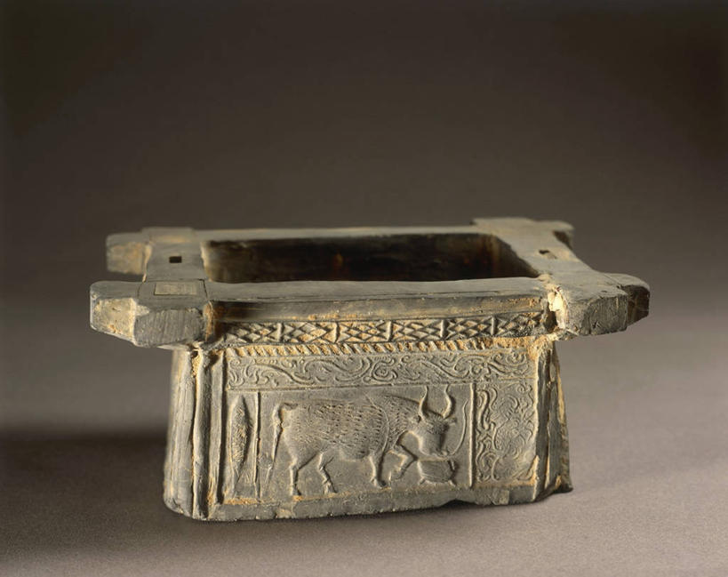 无人,横图,特写,牛,灰色背景,历史,牛车,古代,一个,灰色,摄影,单个,手艺,古代文明,美术工艺,彩图,影棚拍摄,西汉王朝,过去