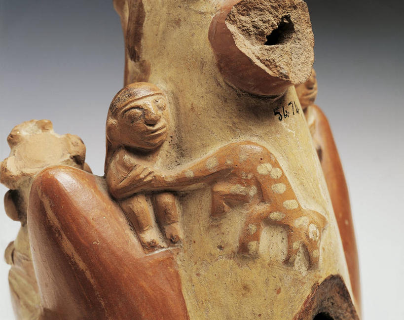 无人,横图,特写,雕塑,秘鲁,灰色背景,艺术,装饰,陶瓷制品,历史,古代,一个,灰色,摄影,宗教,单个,部分,手艺,莫西干头,古代文明,美术工艺,彩图,影棚拍摄,过去