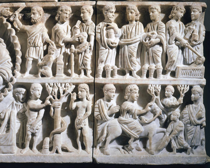 无人,横图,特写,建筑,雕塑,艺术,标志,符号,历史,破坏,标识,破损,古代,一个,摄影,宗教,单个,部分,损坏,基督,基督教,天主教,手艺,耶稣,石棺,救世主,性别符号,基利斯督,弥赛亚,默西亚,古希腊,古代文明,夏娃,亚当,美术工艺,彩图,全画面,全框架,全帧,影棚拍摄,全画幅,男性符号,过去