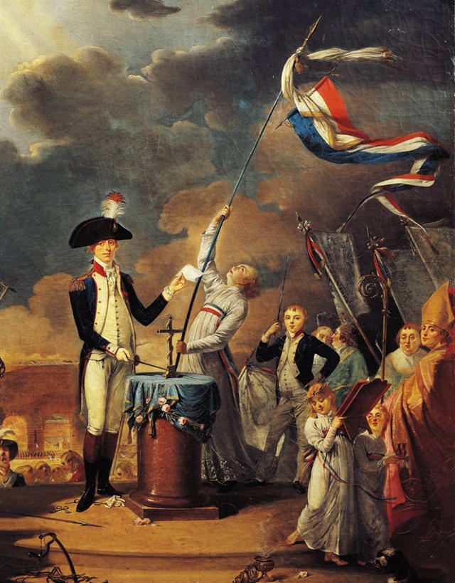 儿童,成年人,站,竖图,插画,室外,白天,绘画,数码,科技,旗帜,阴影,艺术,网络,十字架,高光,几何,计算机图形,古典,合成,图画,拿着,历史,文化,飞,画,工艺品,品味,美术,电脑合成图,数码合成图,高雅,合成图,肖像,手艺,军服,宣誓,漫画,法国国旗,18世纪,写实,具体,具象,美学,英雄,美术工艺,男人,女孩,女人,彩图,法国大革命