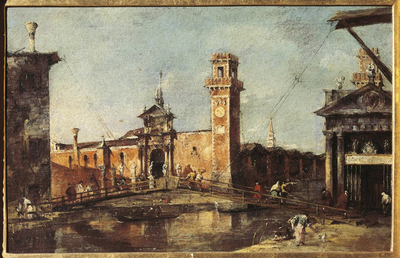 码头,横图,室外,白天,绘画,建筑,意大利,威尼斯,艺术,古典,文化,工艺品,品味,运输,人行桥,运河,美术,高雅,18世纪,美学,洛可可风格,美术工艺,彩图