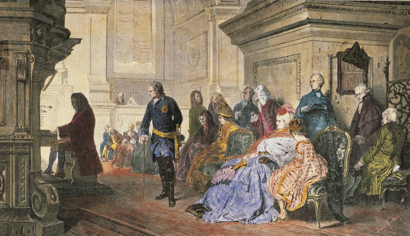 成年人,站,坐,横图,插画,室内,白天,数码,科技,德国,表演,阴影,网络,许多人,高光,几何,计算机图形,音乐,听,合成,图画,历史,画,一群人,观看,电脑合成图,数码合成图,合成图,漫画,皇室,18世纪,写实,具体,具象,波茨坦,男人,女人,作曲家,彩图,古典乐