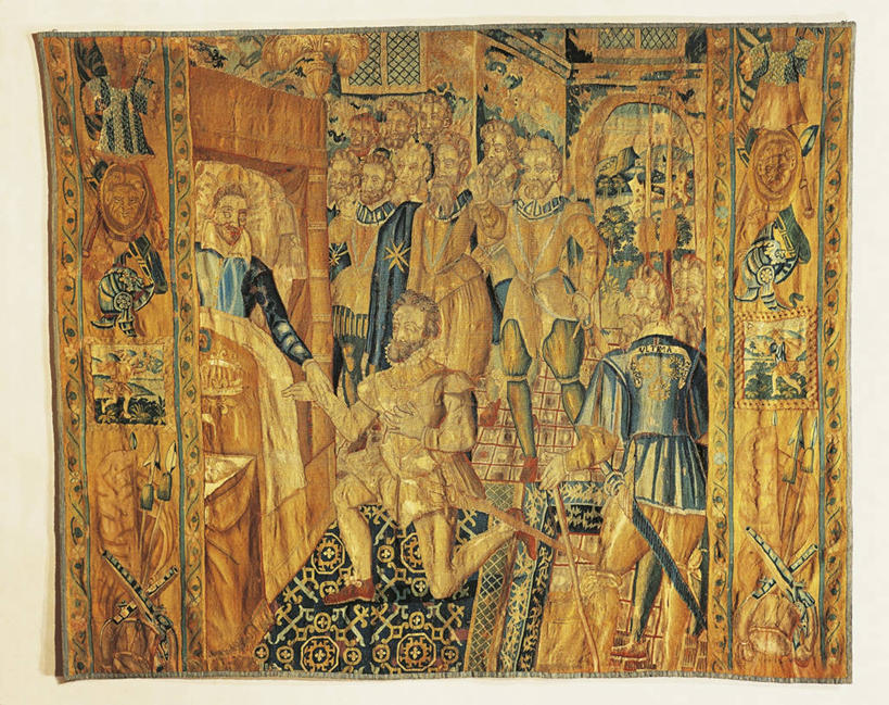 成年人,老年人,一个人,横图,仅一个男性,仅一个人,仅一个中年男性,许多人,历史,一群人,摄影,权威,徽章,宣誓,忠诚,美术工艺,挂毯,男人,男性,中年男性,跪着,彩图,影棚拍摄