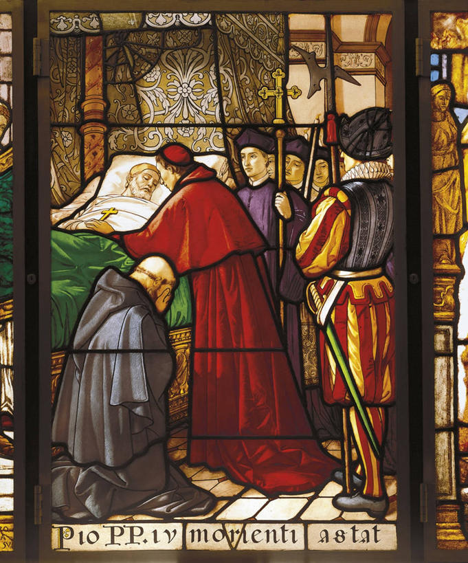 成年人,老年人,竖图,室内,士兵,摄影,宗教,英文字母,死亡,基督教,拜访,忠诚,悲哀,教皇,彩色玻璃,美术工艺,主教,老年男性,男人,男性,彩图