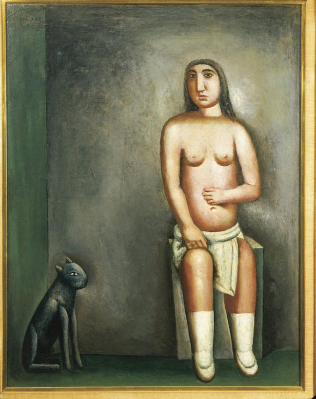 成年人,乳房,一个人,坐,竖图,室内,正面,绘画,猫,仅一个女性,艺术,古典,文化,裸露,工艺品,品味,美术,高雅,肖像,出示,裸,美学,妓女,彩图