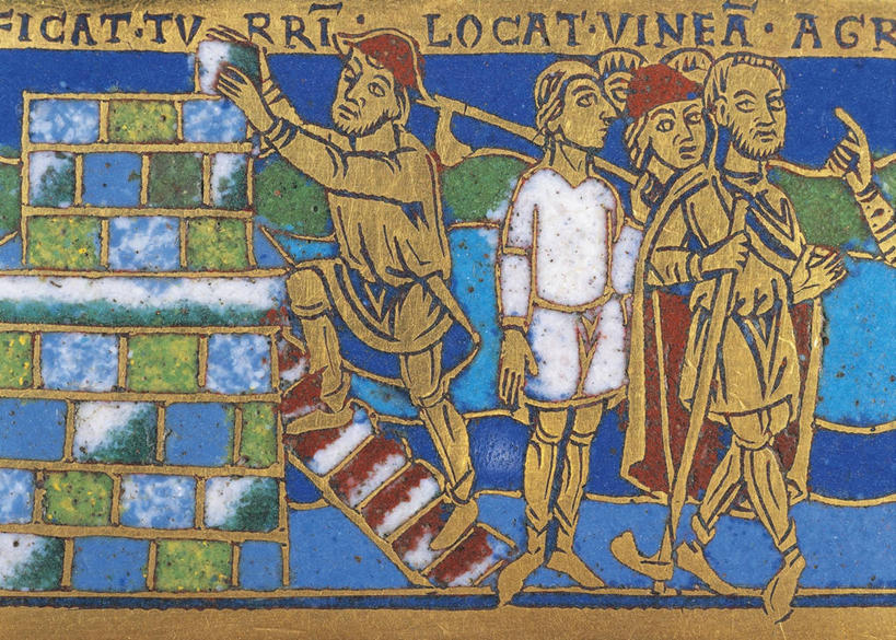 成年人,中年人,一个人,四个人,横图,建筑业,珐琅,仅一个男性,仅一个人,仅一个中年男性,砖,台阶,英文字母,技能,美术工艺,男人,男性,中年男性,彩图,泥瓦匠