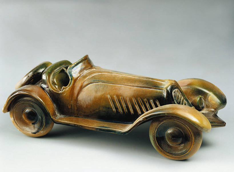 无人,横图,汽车,灰色背景,褐色,陶瓷制品,一个,灰色,摄影,单个,美术工艺,玩具车,彩图,影棚拍摄