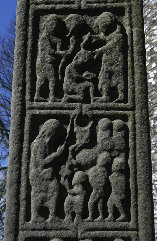 无人,竖图,室外,特写,白天,爱尔兰,堆积,材料,摄影,风化,基督教,万里无云,风蚀,石化,风蚀地貌,岩石层,劳斯郡,岩石,彩图,浅浮雕,凯尔特十字架