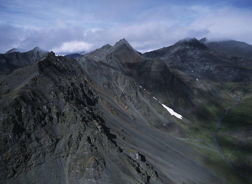 无人,横图,俯视,室外,白天,旅游,度假,美景,山,山脉,美国,地形,景观,云,娱乐,风景,自然,享受,休闲,景色,放松,摄影,宁静,国家公园,自然风光,阿拉斯加,北极之门国家公园,自然地理,彩图,高角度拍摄