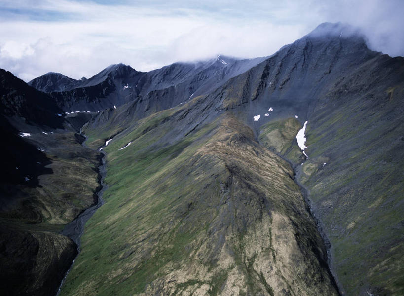 无人,横图,俯视,室外,白天,旅游,度假,美景,山,山脉,美国,地形,景观,山谷,娱乐,风景,自然,享受,休闲,景色,放松,摄影,宁静,国家公园,自然风光,阿拉斯加,北极之门国家公园,自然地理,彩图,高角度拍摄