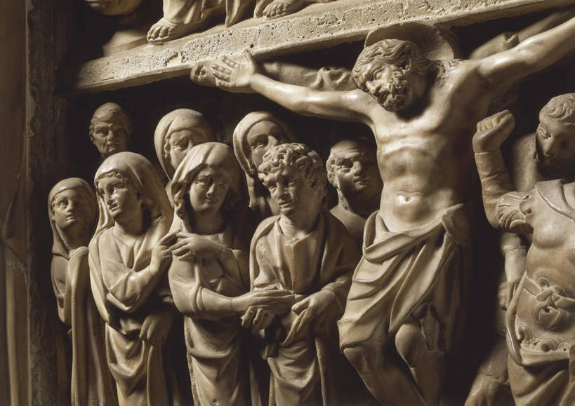 无人,横图,室内,特写,雕塑,标志,符号,大理石,标识,摄影,宗教,基督,基督教,天主教,耶稣,托斯卡纳区,哥特式风格,救世主,性别符号,基利斯督,弥赛亚,默西亚,彩图,男性符号,皮斯托亚,处决