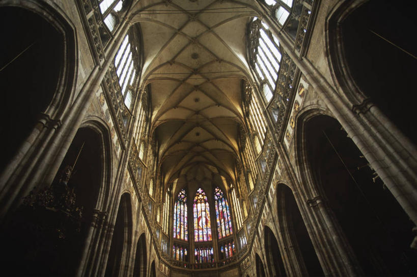 无人,横图,室内,白天,仰视,建筑,欧洲,捷克,节日,古城,首都,宏伟,历史,文化,地标建筑,祈祷,健康,许愿,摄影,宗教,信仰,纪念,宁静,祈求,基督教,天主教,中欧,捷克共和国,布拉格,圣维特大教堂,圣维特主教座堂,赫拉德卡尼皇宫,平安,彩图,低角度拍摄,大教堂,布拉格历史中心